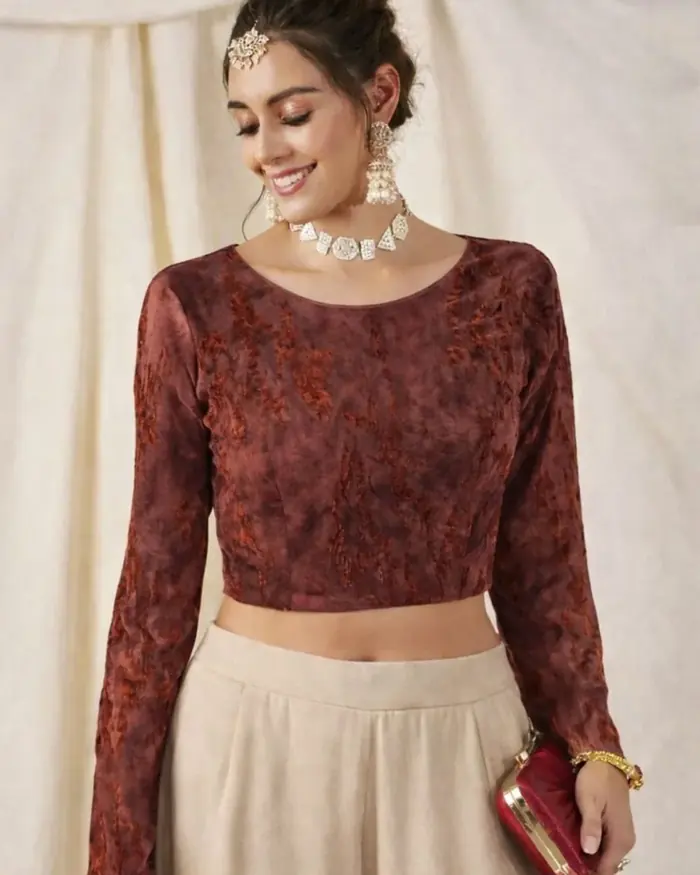 Wine Designer Blouse