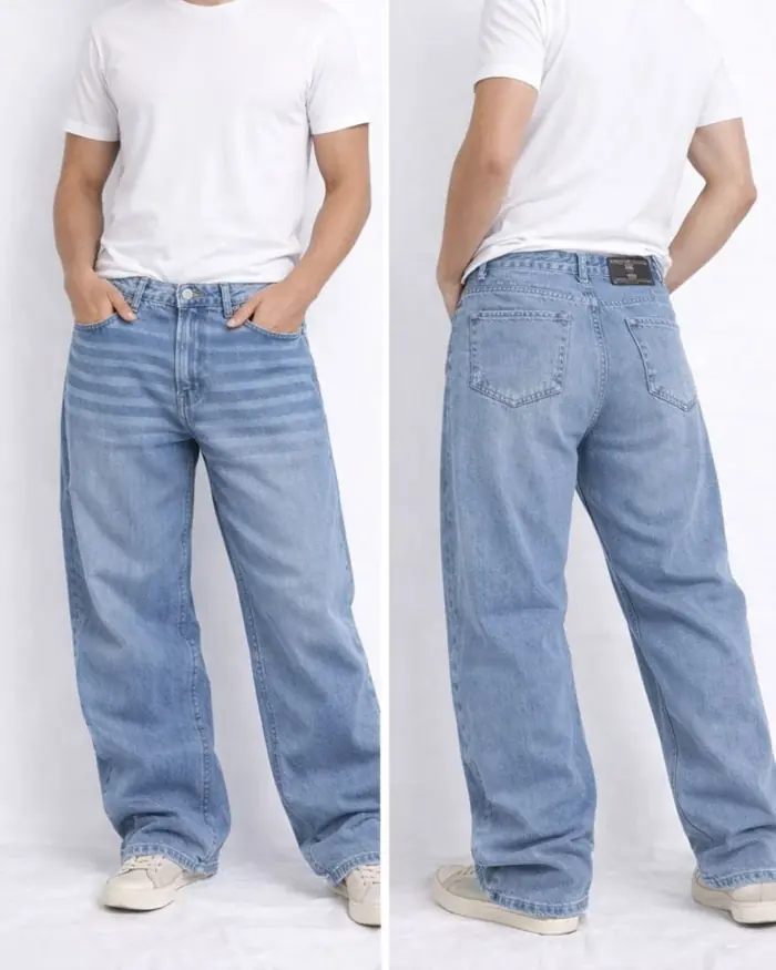 Light Blue Wide-Leg Jeans Lifestyle